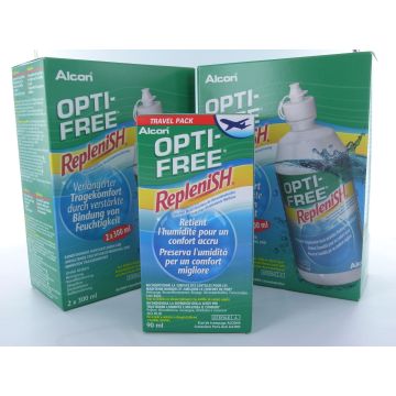 2x OPTI-FREE RepleniSH 2x 300ml + 1x OPTI-FREE RepleniSH 90ml